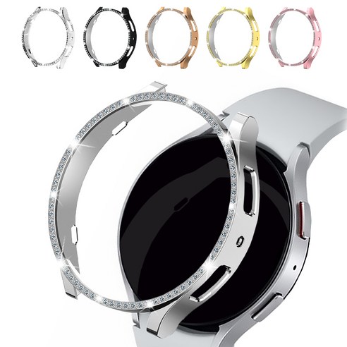 어프리비 갤럭시 워치7 샤인 큐빅 범퍼 풀커버 케이스 40mm 44mm, 투명