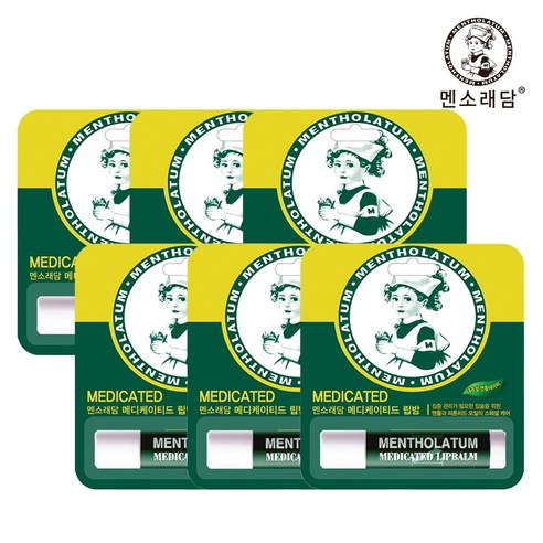 멘소래담 립케어 메디케이티드 립밤 3.5g, 6개