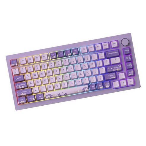 몬스긱 V3 프로 세 가지 모드 RGB 핫스왑 메탈 기계식 키보드, 라일락, M1(크림옐로우축), 텐키리스