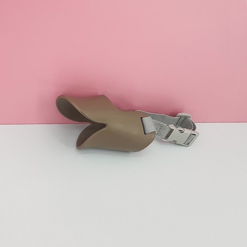 위시월드 강아지 실리콘 오리입마개 소형견 짖음방지 반려견 마스크 훈련용품, 1개, 브라운, S