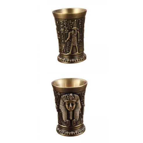 Drinkware 액세서리에 대한 2pcs 샷 유리 빈티지 이집트 Drinkware, 청동 람세스, 4.2×6.2cm, 아연 합금
