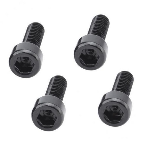 4x4Pcs 알루미늄 합금 자전거 물병 케이지 볼트 홀더 소켓 나사 블랙, M5