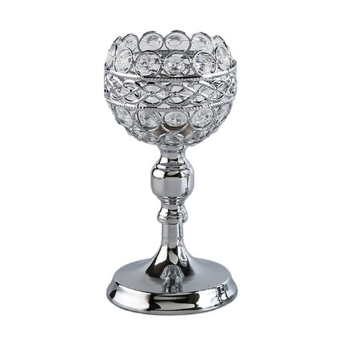 현대 크리스탈 캔들 홀더 촛대 Candelabrum Candleholder 스탠드 웨딩 홈 행사 기념일 식당 장식 선물, 실버 엘, 메탈 크리스탈