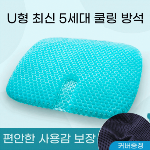 일상공감 말랑 방석, 블랙(커버), 블루(방석), 1개