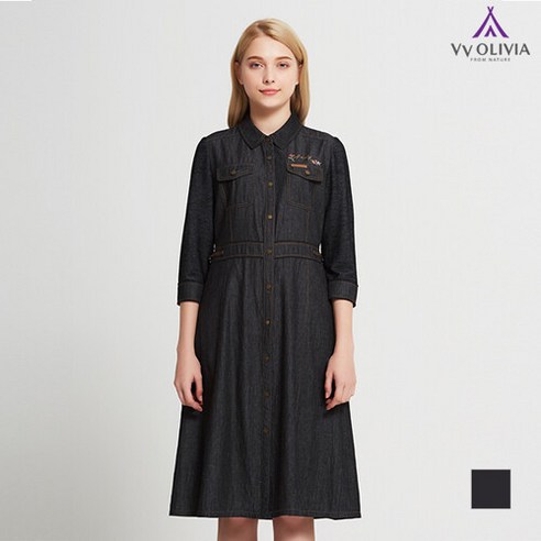 비비올리비아 [비비올리비아] 슬림핏 데님 원피스_VVCOAVF7211