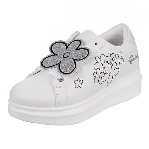 [엘르골프] 여성 플라워 패치 키높이 캐쥬얼화_6G27601