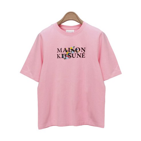 MAISON KITSUNE 메종키츠네 여성 플라워 콤포트 반팔 티셔츠 LW00116KJ0119 P603 PALE PINK [MAC285pk]