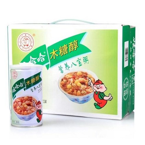 아시아식품 와하하 자일리톨 팔보죽 무당 박스, 350g, 12개