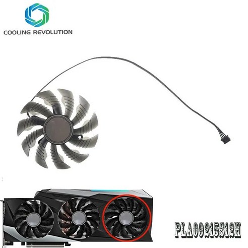 PLA09215S12H DC12V 055A 4 핀 기가 바이트 지포스 RTX 30, 3) Right 87MM