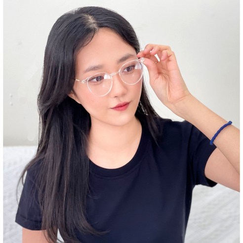 일월전빵 여성 블루라이트 차단 동글이 뿔테안경