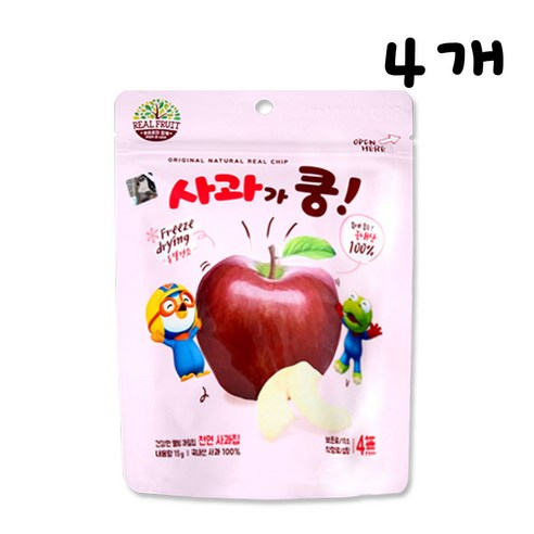 뽀로로 사과가 쿵 사과칩, 15g, 4개