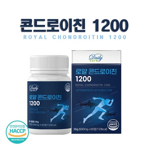 관절엔 콘드로이친 1200종근당 관절통쾌 식약처인증 HACCP 상어 연골 소 어골칼슘 보스웰리아, 6개, 60정