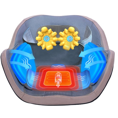 AKRUA 의자형 안마기 좌식 마사지기 안마기 파워 리모컨 안마의자 롤링 패드 허리 등 안마기, 그레이