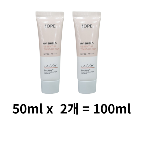 아이오페 유브이쉴드 에센셜 톤업 선크림 SPF50+ PA++++, 100ml, 1개
