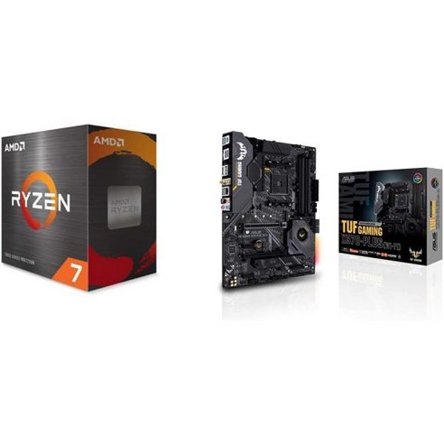 AMD Ryzen 7 5800X 8코어 16스레드 잠금 해제 데스크탑 프로세서 ASUS AM4 TUF Gaming X570Plus(WiFi) Zen 3 5000 및 3세대 ATX