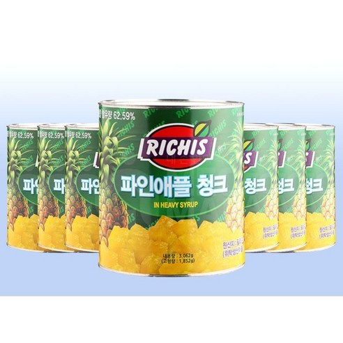 (주)동서 리치스 파인애플 청크, 3kg, 4개