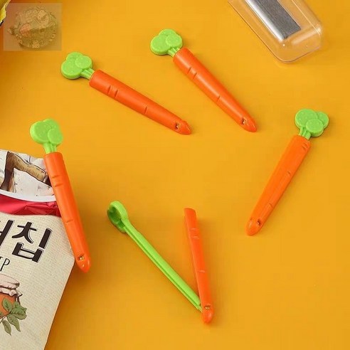 ZZJJC 2매입 밀크집게 키친캡슐신축 라이트크림 수납캡슐, 당근 밀폐용 집게 5개테이프 수납함, 678
