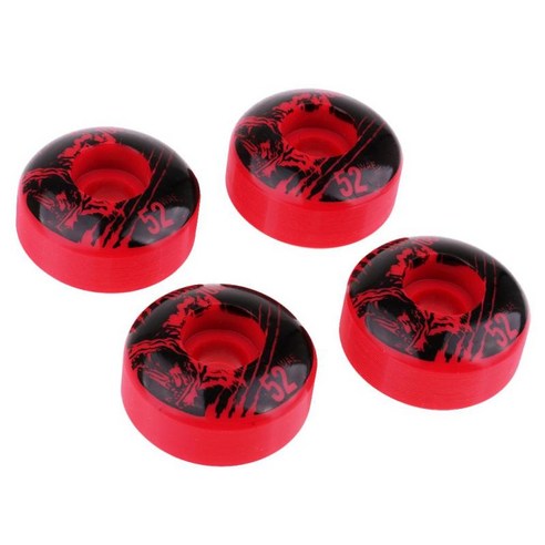 4 PC Pu 스케이트 스케이트 바퀴 공기 교체 액세서리, 레드, 52x30mm