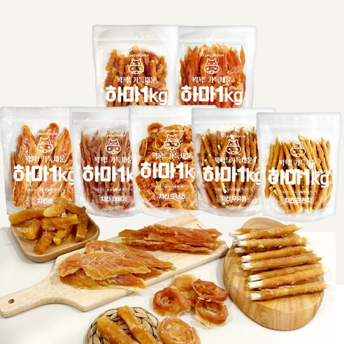 가심비 강아지 대용량간식 1kg 치킨바 사사미, 1개