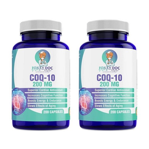Dr. Valerie Nelson의 Foxy Doc CoQ10 200mg 200캡슐 2팩, 2개, 단품, 200개 valery Dr. Valerie Nelson의 Foxy Doc CoQ10 200mg 200캡슐 2팩, 2개, 단품, 200개 valery