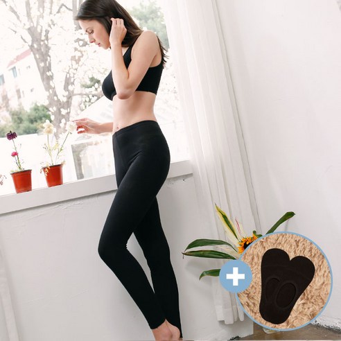 초끈 여성용 국내산 면스판 9부 심플레깅스 +페이크삭스1종