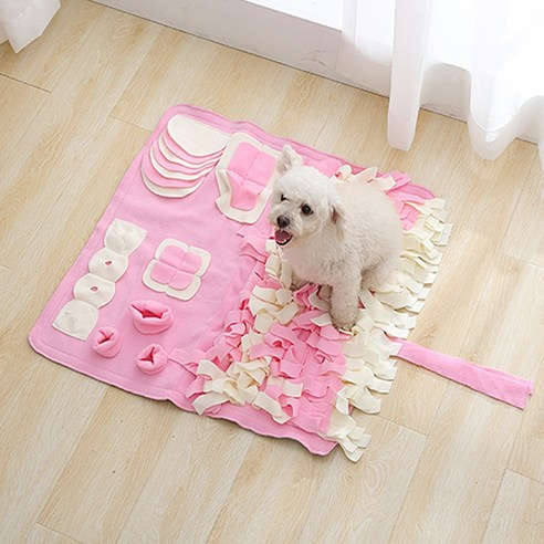 마이펫 파스텔 노즈워크-중형 65x65cm 강아지 애견 코담요 매트 장난감 간식 담요, 1개, 핑크