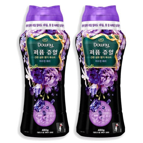 다우니 퍼퓸 쥬얼 자수정 베리 향기 부스터, 480g, 2개