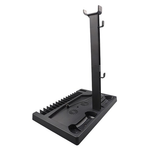 충전기 수직 스탠드 냉각 팬 USB 허브 PS5 컨트롤러 콘솔, 233X46X335mm, 플라스틱, 블랙