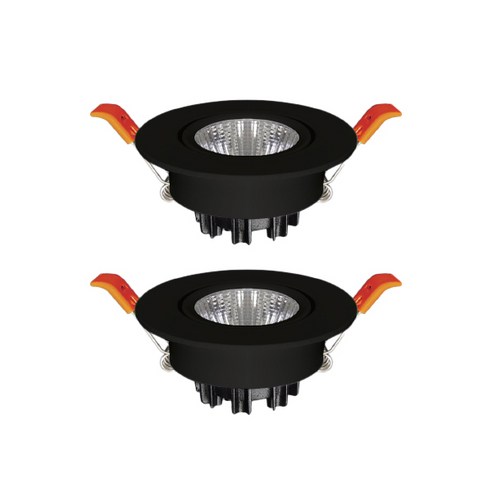 엘포스 LED COB 8W 직회전매입등 일체형 플리커프리 사무실매입 가구매입 바디블랙 2개입, 주백색2개