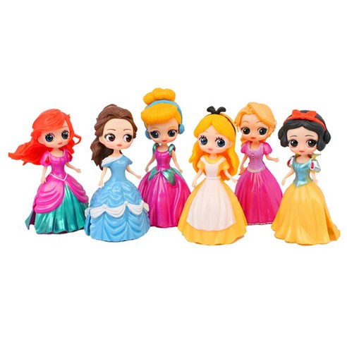 옷갈아입히기 클립 인형 애니메이션 피규어 아이 여아 장난감 세트 프린세스 엘사 라푼젤 인어공주 백설공주 미니 아기 애기 공주 마론 인형 옷 갈어 입히기 악세사리 소품 패션돌 놀이, 1개