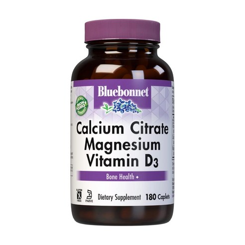 블루보넷 칼슘 시트레이트 마그네슘 비타민 D3 캐플렛, 1개, 180정