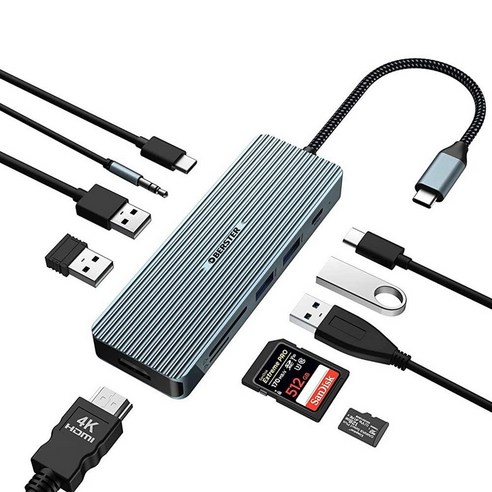 OBERSTER 5 iN 엔1 USB C 허브 3.2 GeN 엔2 10Gbit/s 4K@60Hz HDMI 포함 어댑터 + +100W PD 3개 맥북 맥 프로 미니 아이맥, 10 in 1 Docking Station570653