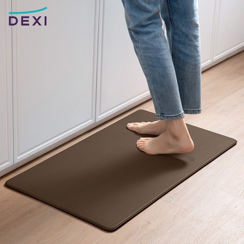 DEXI 쿠션 싱크대 방수 PVC 주방매트, 갈색