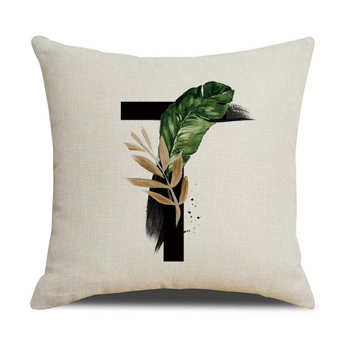 어뮤즈하우스 알파벳 인테리어 거실 쇼파 쿠션(솜 포함), T