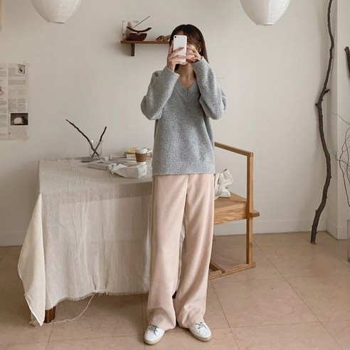 BLANC# 코듀로이 와이드 밴딩 팬츠