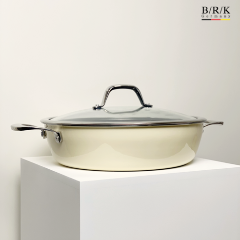 BRK 세라믹 인덕션 찌개 오뎅탕 전골 냄비 28cm 아이보리