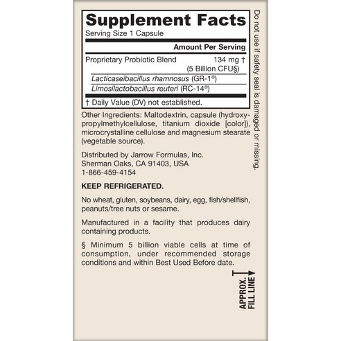 여성의 건강과 안녕을 위한 필수적인 재로우 우먼스 펨 도피러스 유산균 캡슐