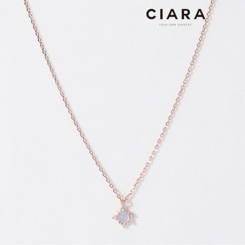 씨아라 CIARA 14K Pozzuoli 그레이블루스톤 심플 목걸이(GoldPlated)