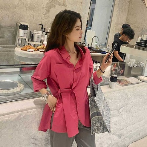 KORELAN 빈티지 홍콩 셔츠 여성 년 얇은 디자인 센스 미니 블라우스 심플한 블라우스