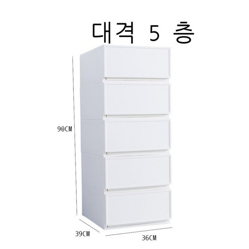 수납함 서랍식 수납함 옷장 옷 정리함 비닐 옷장 옷 저장물 가정용 수납장, 1세트(컬렉션 추가 구매, 우선 발송), 대격5층
