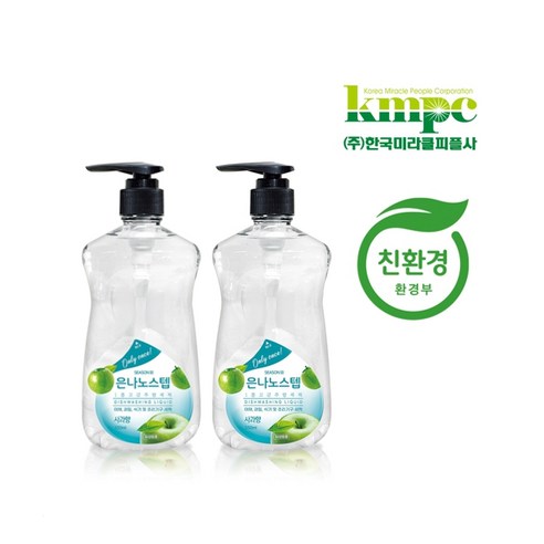 (특가)은나노스텝 시즌3 주방세제 550mL x2 (사과향) 야채 과일 OK, 2개 은나노주방세제