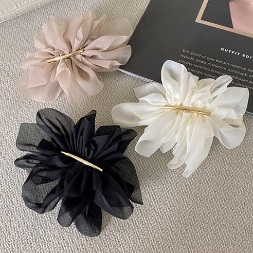 5초 만에 완성하는 우아함, 라일리 쉬폰 반머리핀!