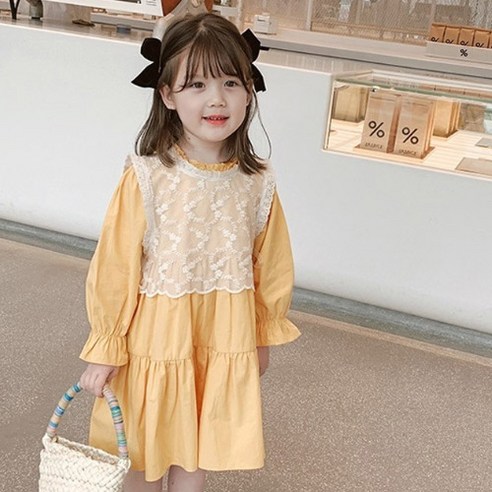 앨리홈 레이스베스트캉캉원피스 여아 원피스 공주 봄 가을 유아 드레스 생일 선물 화이트