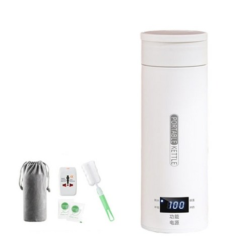 휴대용 전기차 주전자 500ml, 여행 중 빠르게 끓이는 접이식 커피포트 캠핑전기포트