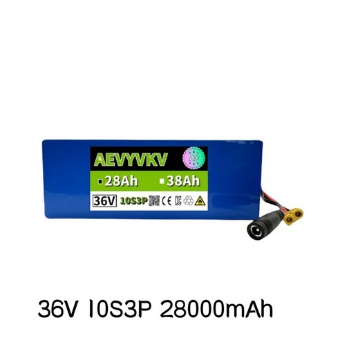 전기 자전거 스쿠터 BMS 및 고전력 용량 42V 18650 리튬 배터리 팩 36V 10S3P 28Ah 500W, 03 WHITE, 1개