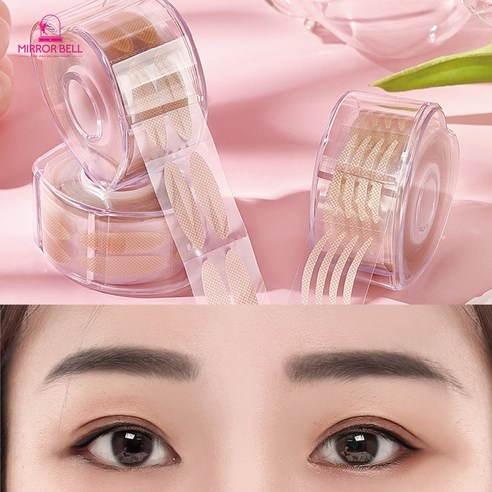 미러벨 물접착 메쉬망 쌍꺼풀테이프 600pX2, #올리브형, 2개