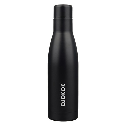 bjpkpk 스테인리스 스틸 이중 단열 보온병, 1개, 블랙, 500ml