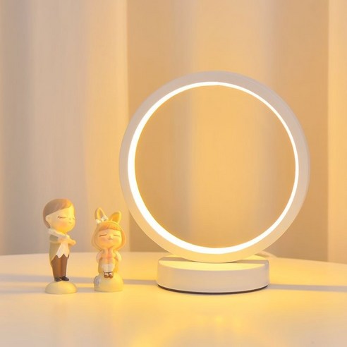 루카시아 LED 인테리어 조명 라운드 무드등, 화이트