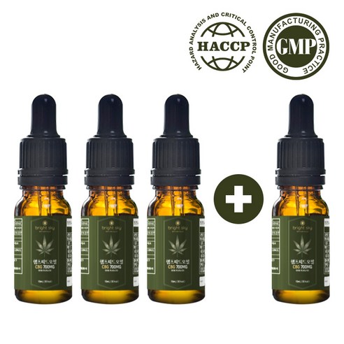 브라이트스카이 7% 카나비노이드 햄프씨드오일 CBD CBG 대마종자유 오일, 10ml, 1개