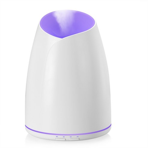 노 브랜드 공기 가습기 500ML 아로마 에센셜 오일 디퓨저 우드 그레인 LED 조명 사무실 화이트 US Pl